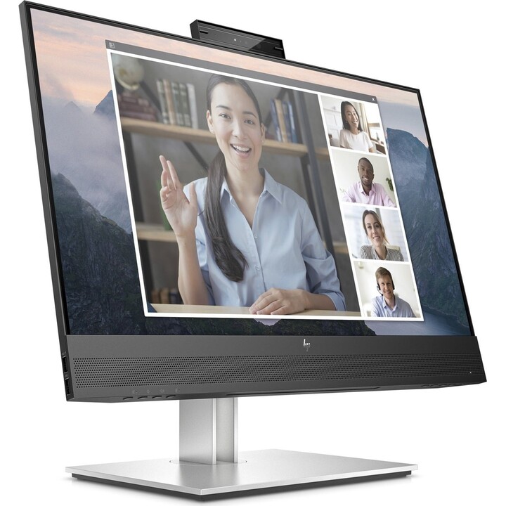Monitor Hp 23.8" Ips Fhd E24Mv 1920X1080 5Ms Vga Dp Hdmi Webcam Negro, Plata