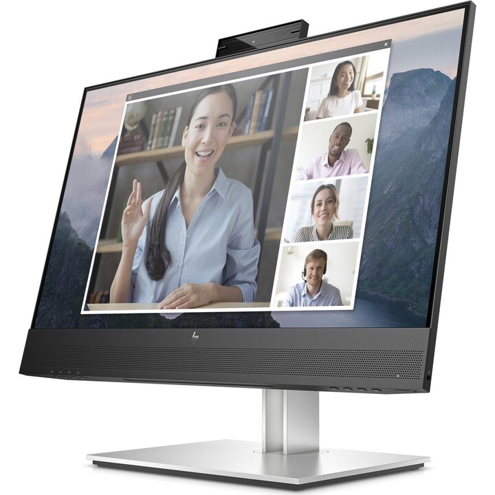 Monitor Hp 23.8" Ips Fhd E24Mv 1920X1080 5Ms Vga Dp Hdmi Webcam Negro, Plata