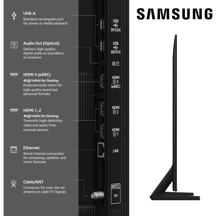 Samsung Q8F QE75Q8FAAU 190,5 cm (75") 4K Ultra HD Smart TV Wifi Gris, Titanio