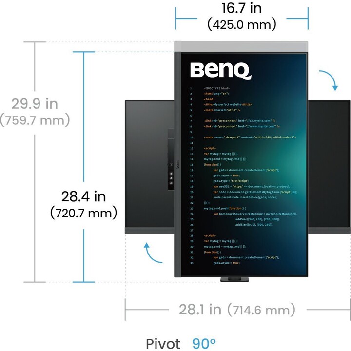 Monitor de programación Benq RD320UA, 31.5", ergo stand