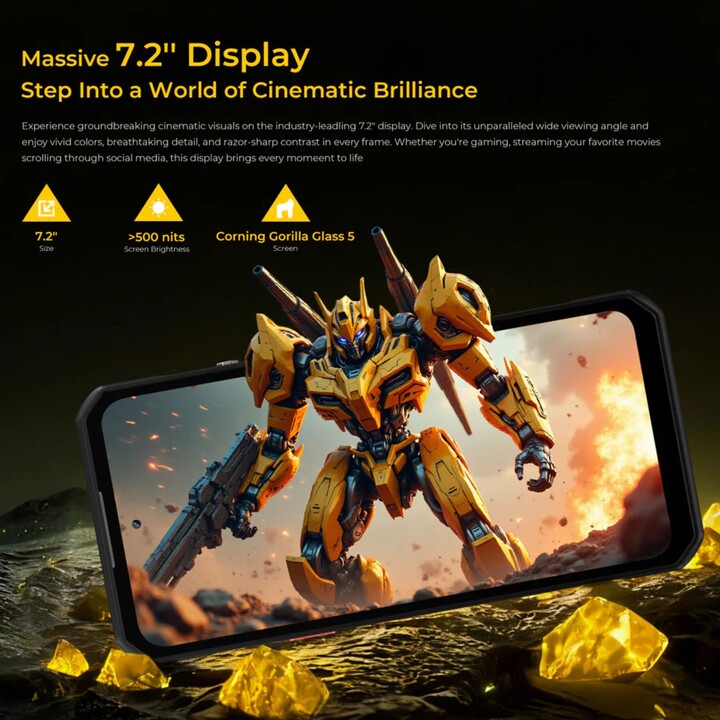 Oukitel WP60 5G, 12GB 512GB, LCD 7.2 IPS HD+, 10000mAh, Giallo