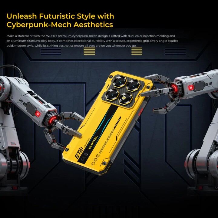 Oukitel WP60 5G, 12GB 512GB, LCD 7.2 IPS HD+, 10000mAh, Giallo
