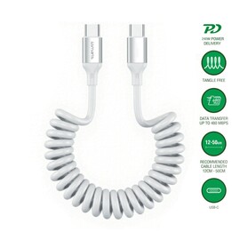 Câble spiralé USB-C 4smarts 240 W blanc