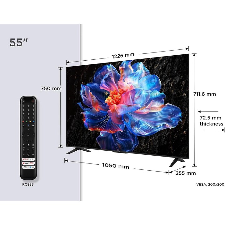 Televisore TCL V6C 55V6C 139,7 cm (55") 4K Ultra HD Smart TV Wifi Metallico 270 cd/m²