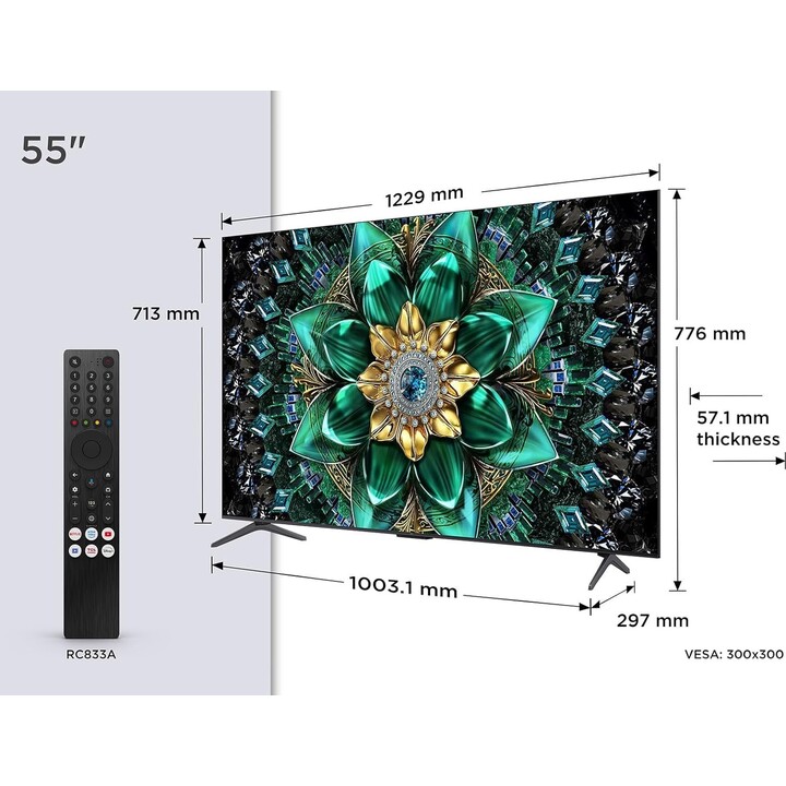 TCL Q6C 55Q6C Televisor 139,7 cm (55") 4K Ultra HD Smart TV Wifi Metálico