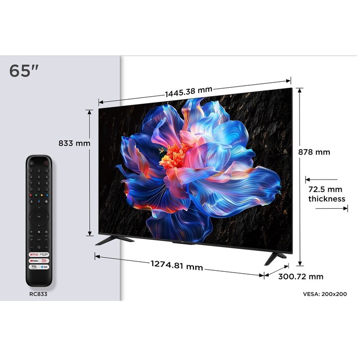 TCL 65P69K Fernseher 165,1 cm (65") 4K Ultra HD Smart-TV WLAN Schwarz