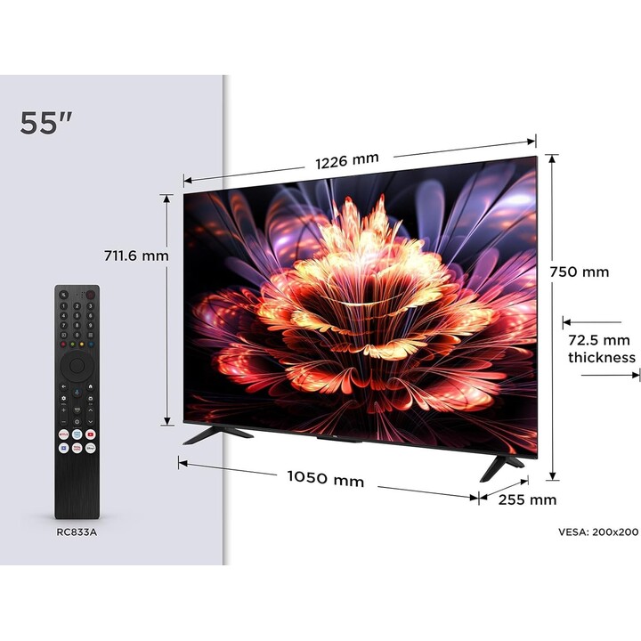 TCL 55P69K Fernseher 139,7 cm (55") 4K Ultra HD Smart-TV WLAN Schwarz
