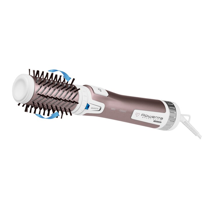 Rowenta Brush Activ Premium Care CF9540 Hot Air Brush, Aluminum, Metallic, White, 1000 W, 1.8 m