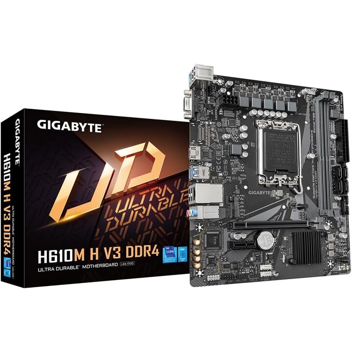 Carte mère Gigabyte H610m H V3 Ddr4 Intel H610 Express Lga 1700 Micro Atx