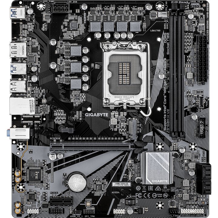 Placa-mãe|GIGABYTE|Intel B760 Express|LGA1700|Micro-ATX|Memória DDR5|Slots de memória 2|B760MHV21.0