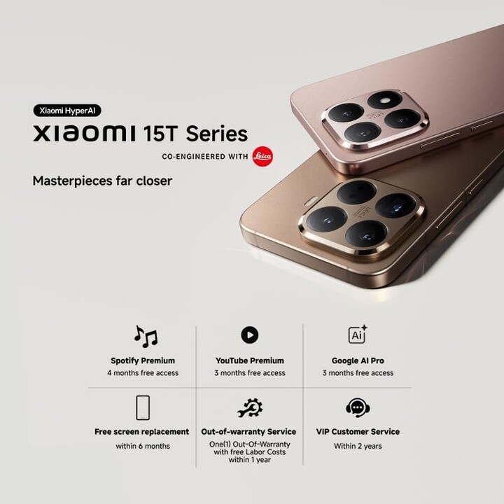 Xiaomi 15T Pro 5G, 12GB 256GB, 6,83 AMOLED, fotocamera Leica 50MP, Grigio
