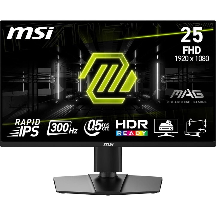 MSI MAG 255PXF FHD de 24,5 pulgadas: panel IPS rápido de 1920 x 1080, 300 Hz/0,5 ms (GtG, mín.), 120% de gama de color sRGB, dis
