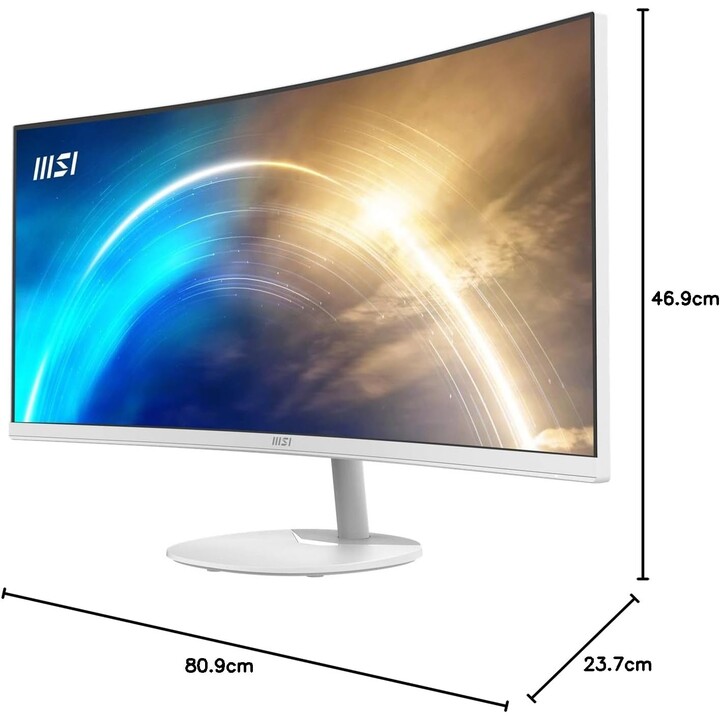 Msi Monitor Pro Mp341cqw 34" Incurvé. 3440 X 1440 Uwqhd. 100 Hz. Blanc