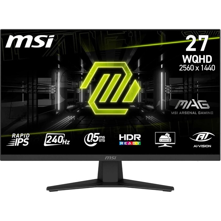 Monitor LCD|MSI|MAG 274QF X24|27"|Gaming|Mate|Panel IPS|2560x1440|16:9|240Hz|0.5 ms|Color Negro|MAG274QFX24