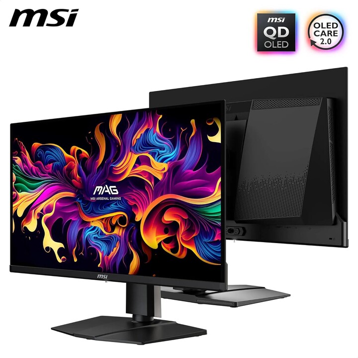 Monitor MSI MAG 271QP QD-OLED X24 26.5" Gaming Schwenken Pivot Höhenverstellbar Neigen Matt PA