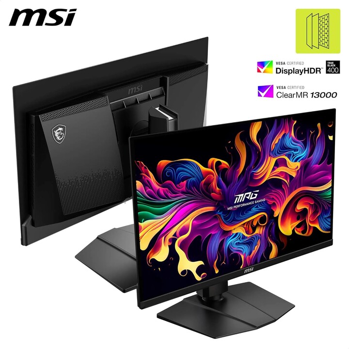 Monitor MSI MAG 271QP QD-OLED X24 26.5" Gaming Schwenken Pivot Höhenverstellbar Neigen Matt PA