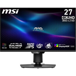 Monitor LCD|MSI|MAG 274UPDF E16M|27"|Gaming/Frameless/4K|Opaco|Pannello IPS|3840x2160|16:9|160Hz|0,5 ms|Colore nero|MAG274U