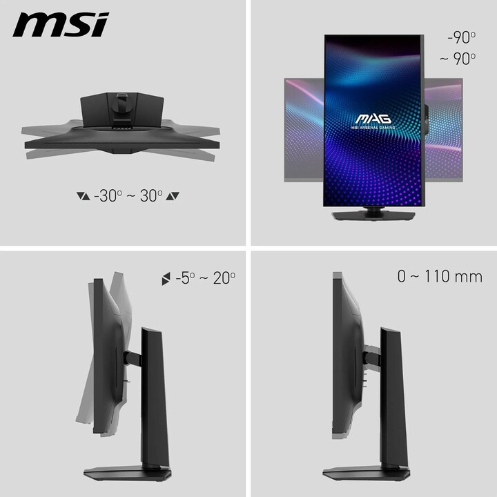 Monitor LCD|MSI|MAG 274UPDF E16M|27"|Gaming/Sem bordas/4K|Fosco|Painel IPS|3840x2160|16:9|160Hz|0,5 ms|Cor: Preto|MAG274UPD