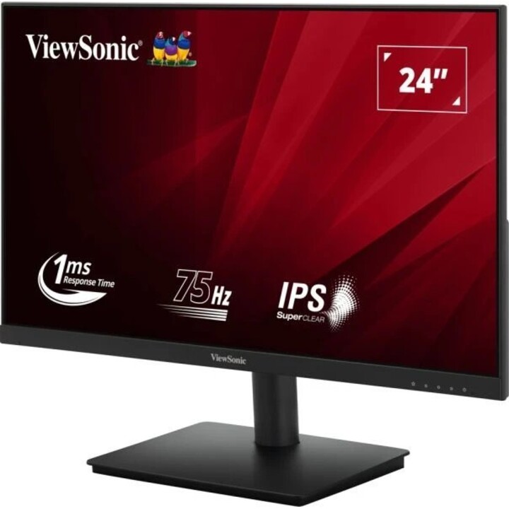 Monitor 24" Full HD 75Hz con tempo di risposta rapido di 1 ms Nero