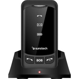 Sunstech CELT25BK Mobiltelefon für Senioren, Schwarz