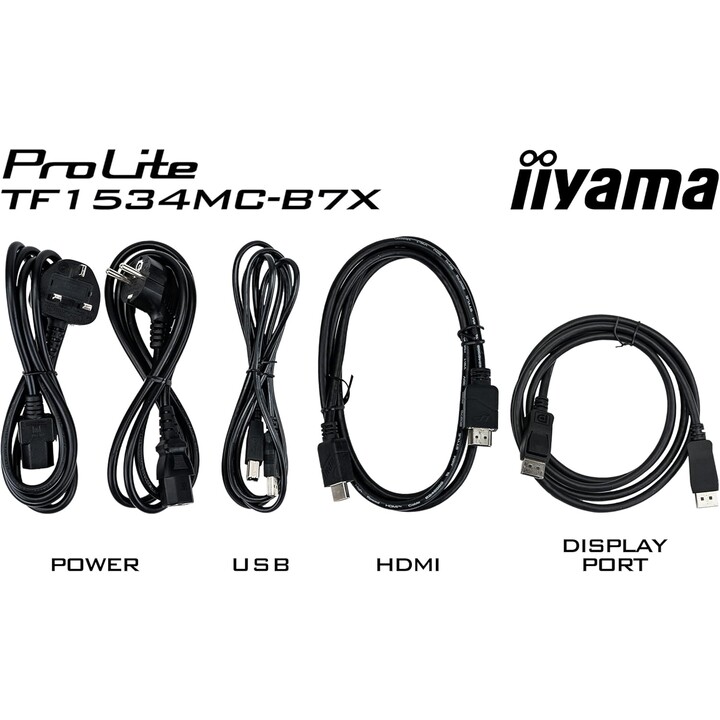 iiyama Prolite TF1534MC-B7X 38.1 cm (15 inch) Touchscreen Monitor, 1024 x 768 pixels, Multi-user, Black