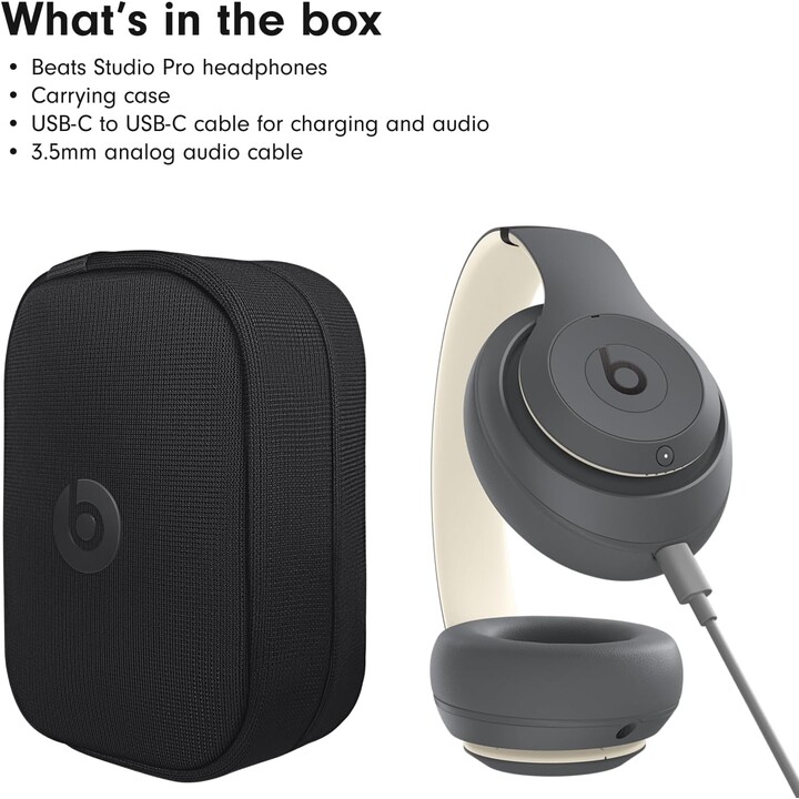 Beats Studio Pro ANC Gris Arena - Auriculares Bluetooth