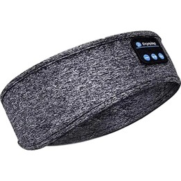 Elastic Headband with Bluetooth Headphones Grey