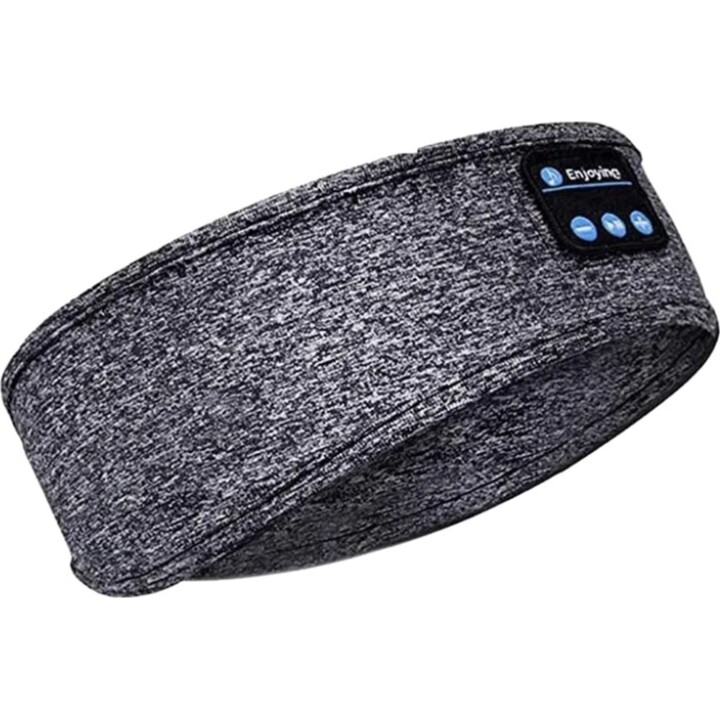 Elastic Headband with Bluetooth Headphones Grey