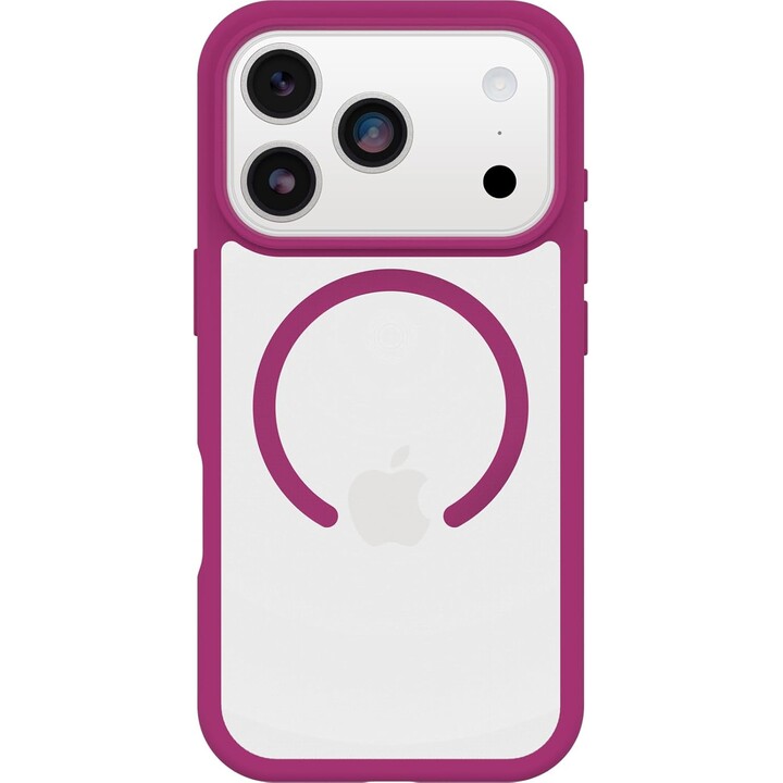 Capa MagSafe Otterbox React Series para iPhone 17 Pro, transparente/rosa