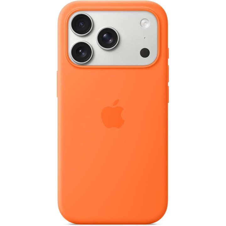 Capa de silicone com MagSafe para iPhone 17 Pro - Laranja