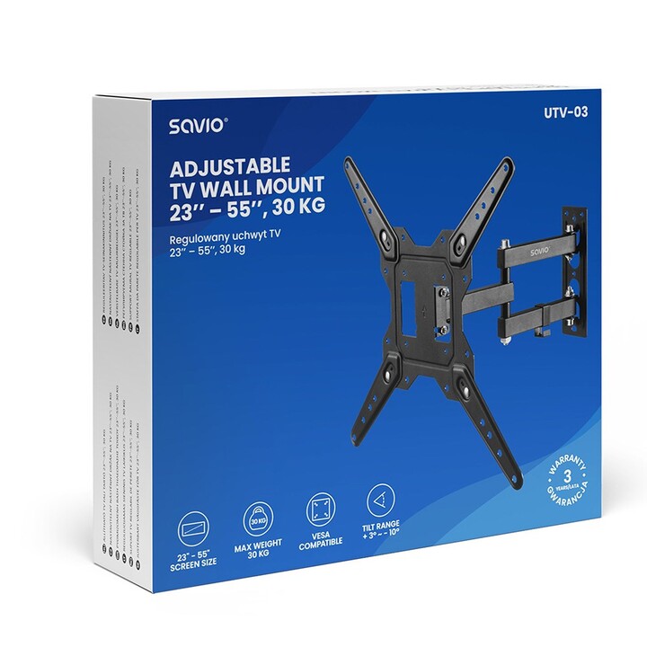 Savio UTV-03 Mobile TV 139,7 cm (55") Nero