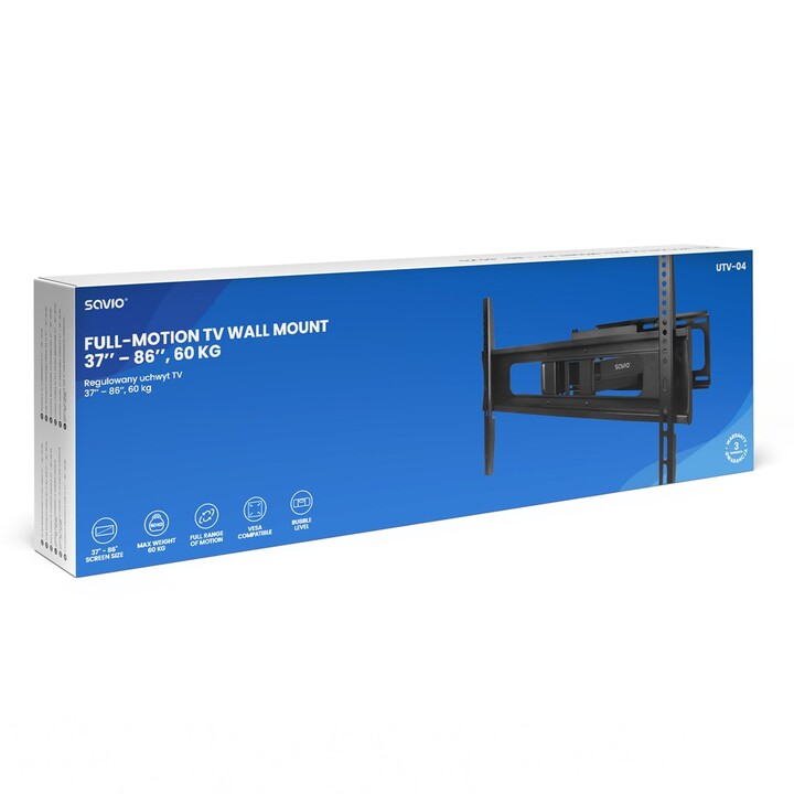 Savio UTV-04 Supporto TV 2,18 m (86") Nero