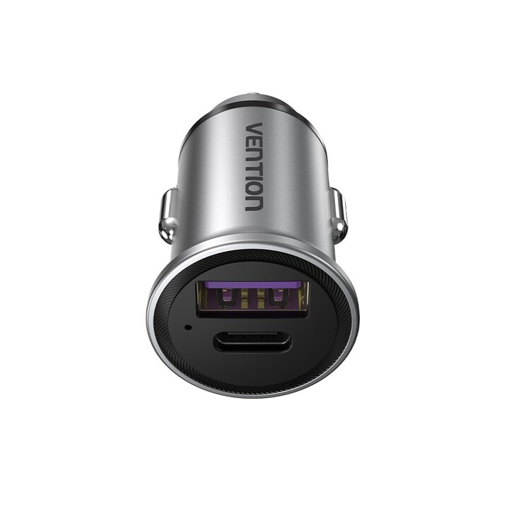 Vention Cargador de Coche FFFH0/ 1xUSB-Tipo C/ 1xUSB/ 30W