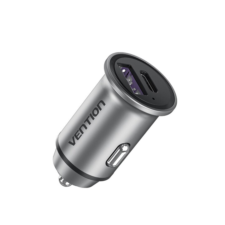 Vention FFFH0 chargeur d'appareils mobiles Universel Gris Allume-cigare Charge rapide Auto