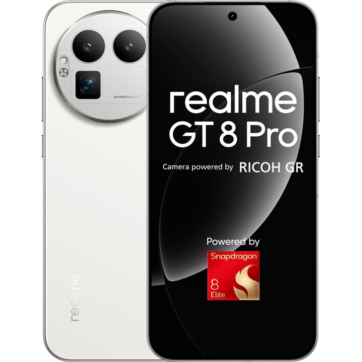 Realme GT 8 Pro 5G, 12GB 256GB, 6,79 AMOLED 2K 144Hz, 7000mAh, Doppia SIM, Bianco