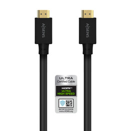Aisens – HDMI v2.1 Ultra High Speed Kabel / HEC 8K@60Hz 48GBit/s, A/MA/M, Schwarz, 5,0 m