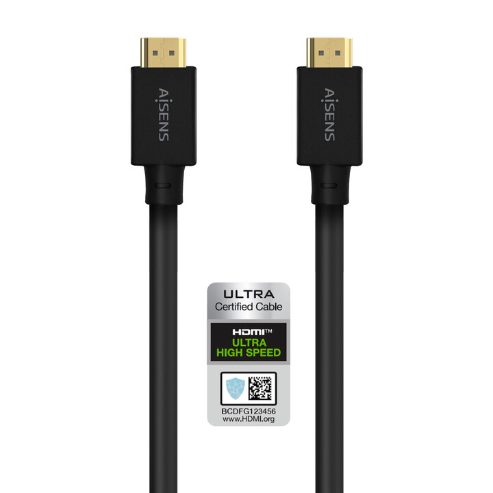 Aisens - HDMI v2.1 Ultra High Speed Cable / HEC 8K@60Hz 48Gbps, A/M-A/M, Black, 5.0m