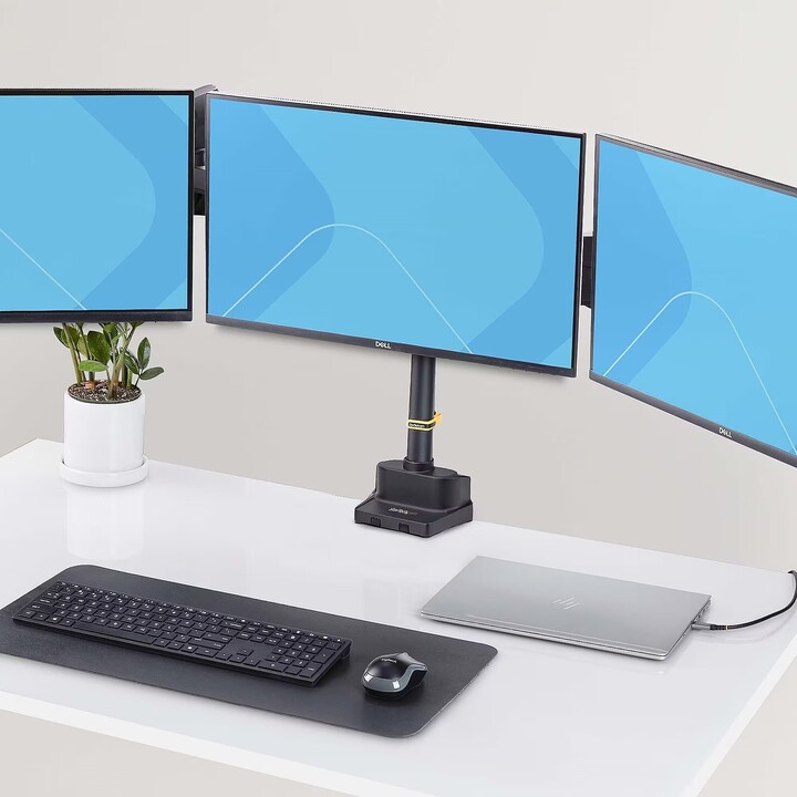 Soporte de sobremesa para tres monitores StarTech 3 pantallas de hasta 27" Brazos articulados ajustables