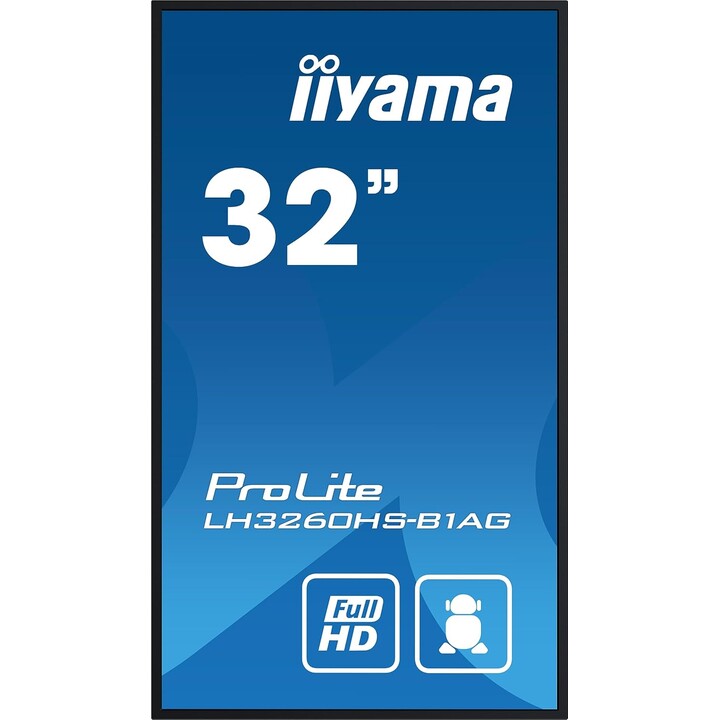 iiyama LH3260HS-B1AG 80 cm (31.5") LED Wifi 500 cd/m² Full HD Black Digital Signage Display