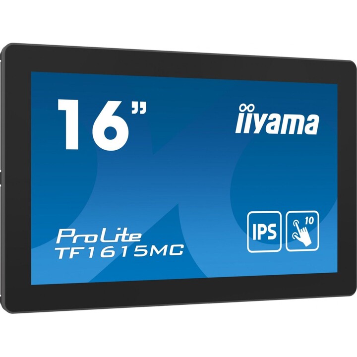 iiyama ProLite TF1615MC-B1 monitor touch 39,6 cm (15.6") 1920 x 1080 Pixel IPS FHD, Nero, 25 ms