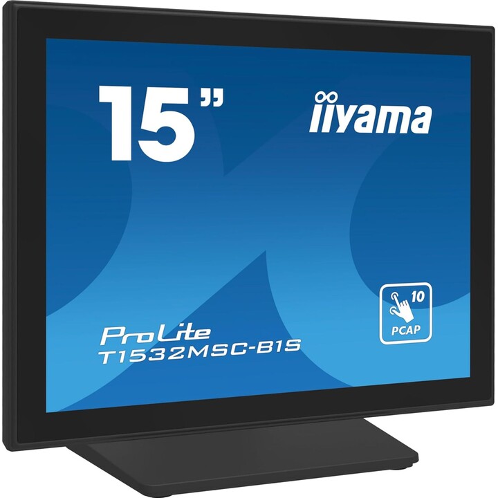 iiyama ProLite T1532MSC-B1S 38.1 cm (15") 1024 x 768 Pixel XGA LCD Touchscreen Monitor, Black