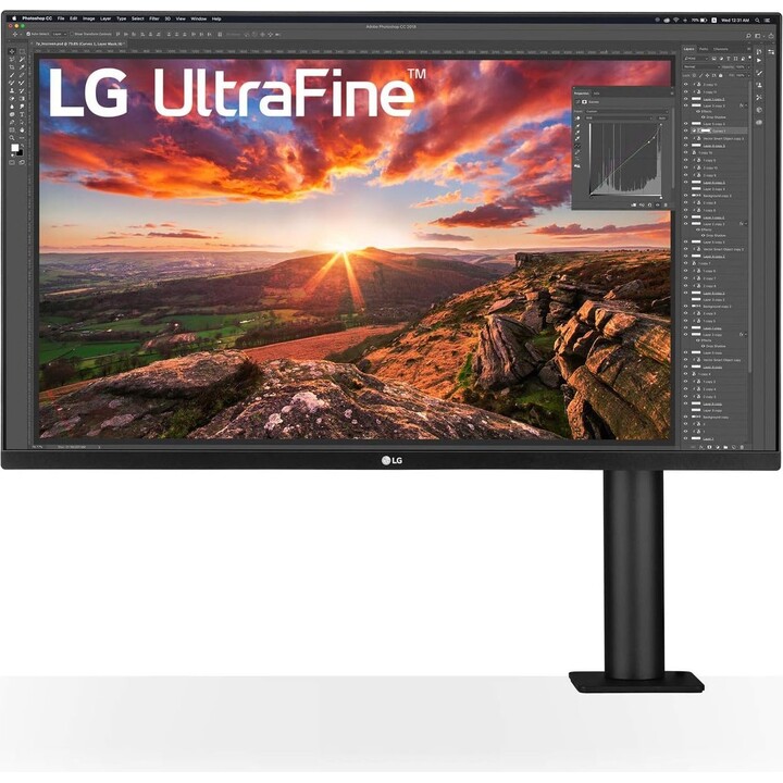 Moniteur LCD|LG|31,5"|Panneau IPS|3840x2160|16:9|60Hz|5 ms|Haut-parleurs|Pivotant|Pivot|Hauteur réglable|Inclinaison|Couleu