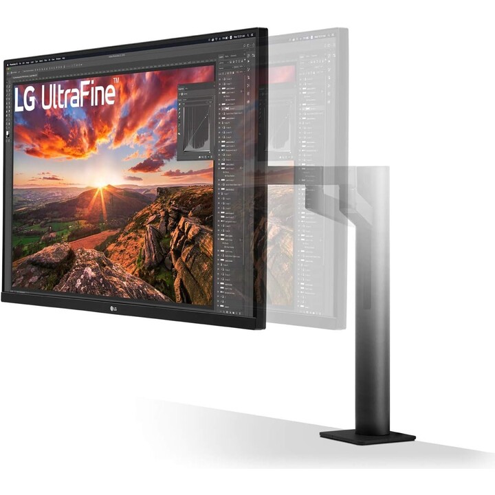 Moniteur LCD|LG|31,5"|Panneau IPS|3840x2160|16:9|60Hz|5 ms|Haut-parleurs|Pivotant|Pivot|Hauteur réglable|Inclinaison|Couleu