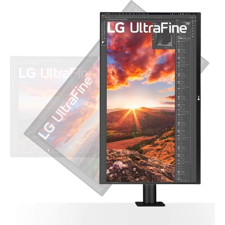 Moniteur LCD|LG|31,5"|Panneau IPS|3840x2160|16:9|60Hz|5 ms|Haut-parleurs|Pivotant|Pivot|Hauteur réglable|Inclinaison|Couleu