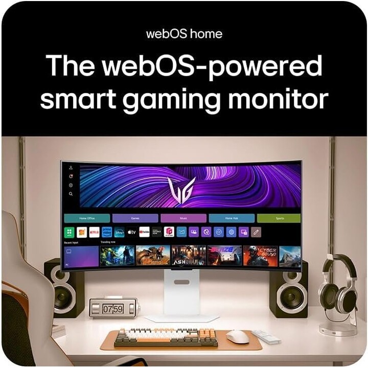 Monitor|LG|39GX90SA-W|39"|Gaming/Curvo/21:9|Giratorio|Altura ajustable|Inclinación|Mate|Panel OLED|3440x1440|21:9|240Hz|0,0