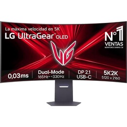 Tela OLED preta para PC LG Ultragear de 45" com resolução de 5120 x 2160