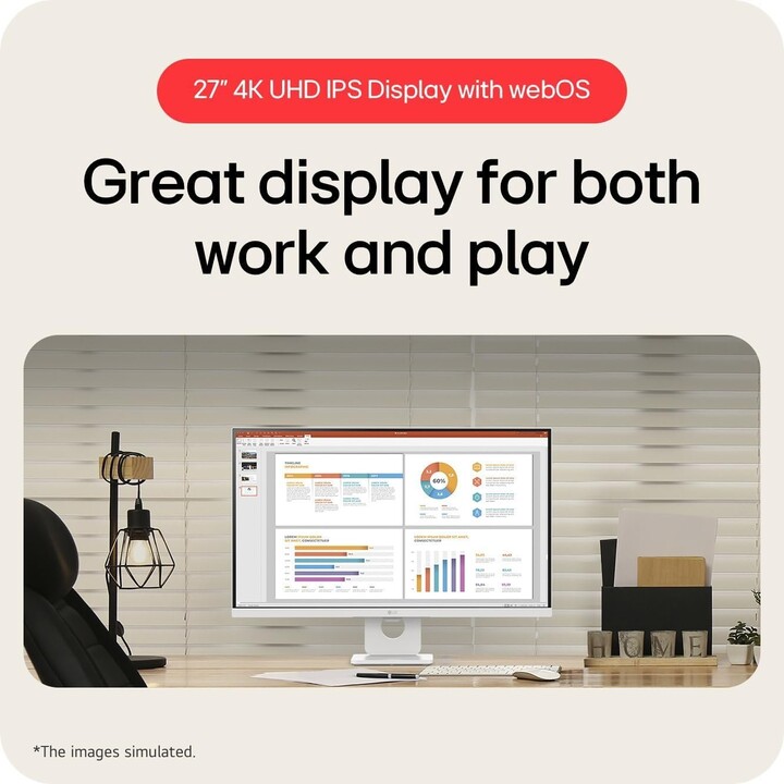 Monitor LG 27u731sa-w - Monitor Myview de 27", Painel IPS, (3840