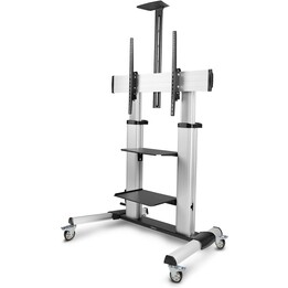 Rolling TV Cart Stand On Wheels Up to 100" 220lb Screen Mobile Adjustable Height