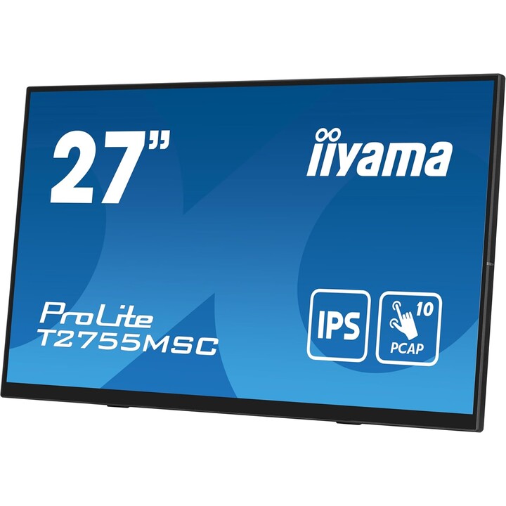 iiyama T2755MSC-B1 27" IPS Touchmonitor, 1920x1080, HDMI, Displayport, 360cd/m², USB Hub 2X 3.2