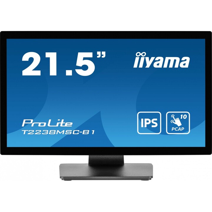 iiyama ProLite T2238MSC-B1 54,6 cm (21,5 Zoll) 1920 x 1080 Pixel FHD LED-Touchscreen-Monitor, Schwarz